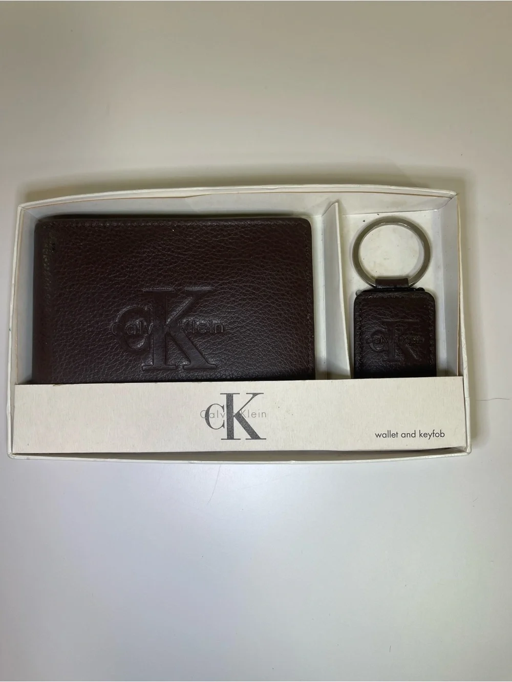 Calvin Klein Bifold Wallet Leather Passcase With Key Fob - New In Box  Mens